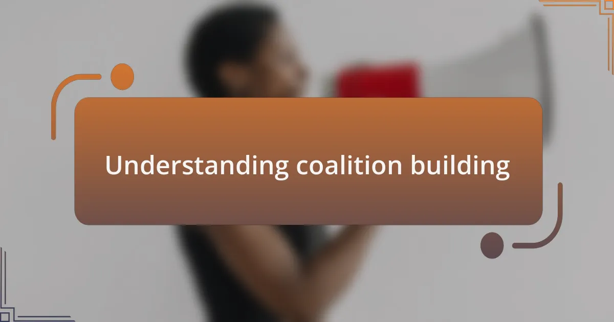 Understanding coalition building