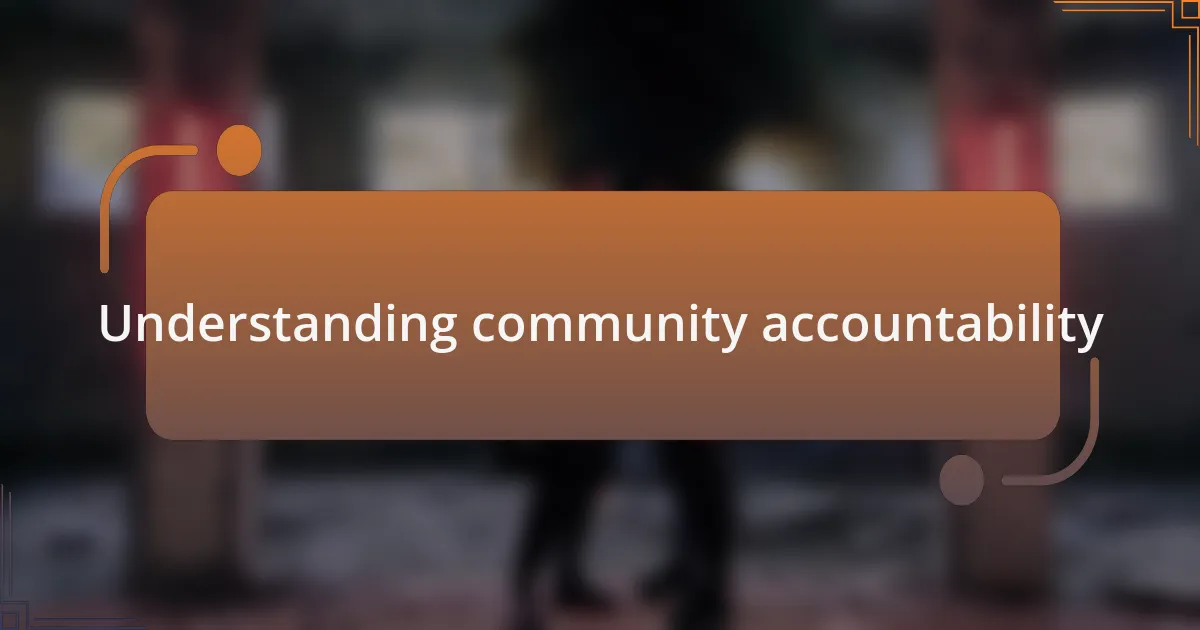 Understanding community accountability