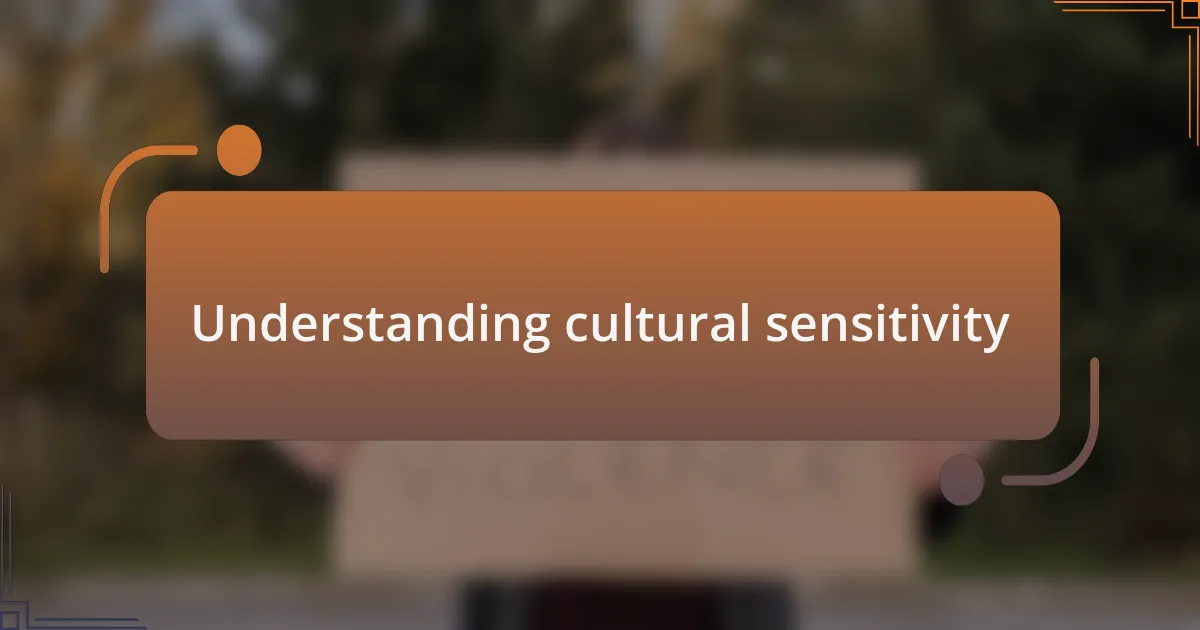 Understanding cultural sensitivity